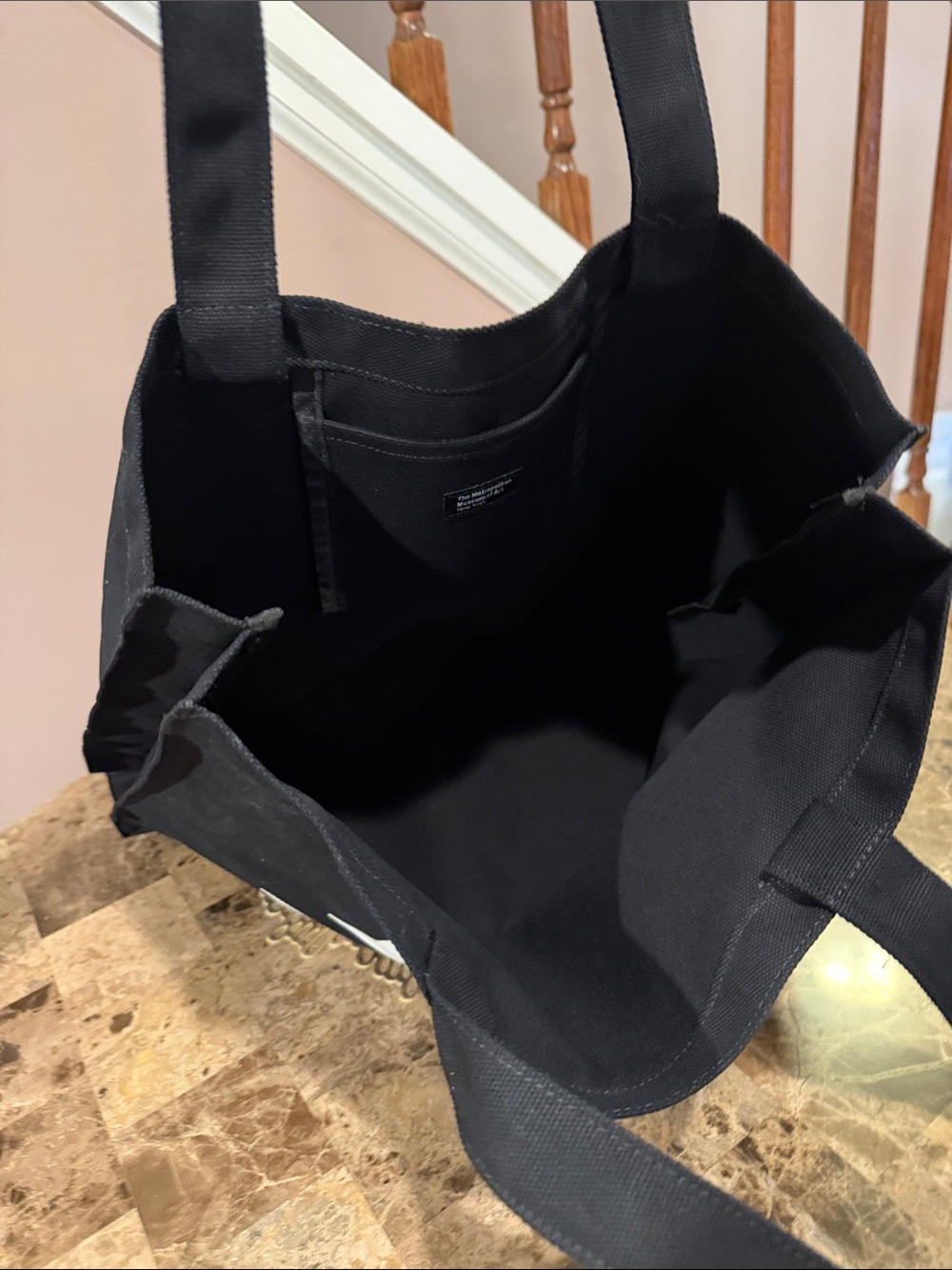 “THE MET” Black Canvas Tote Bag - The Metropolitan Museum of Art New York - Picture 5 of 6
